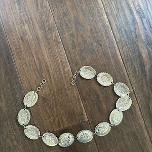 Silver chain belt OS